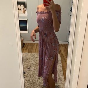 Floral MIDI w slit urban outfitters